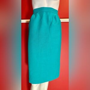 Vintage pencil skirt teal made in Canada
